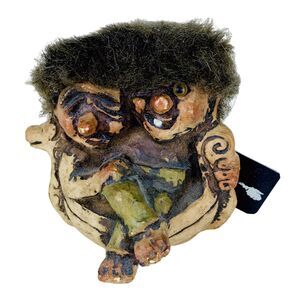 Vintage Fosse-Troll #118 In Norway Handmade Fantasy Conjoined Double Head Troll
